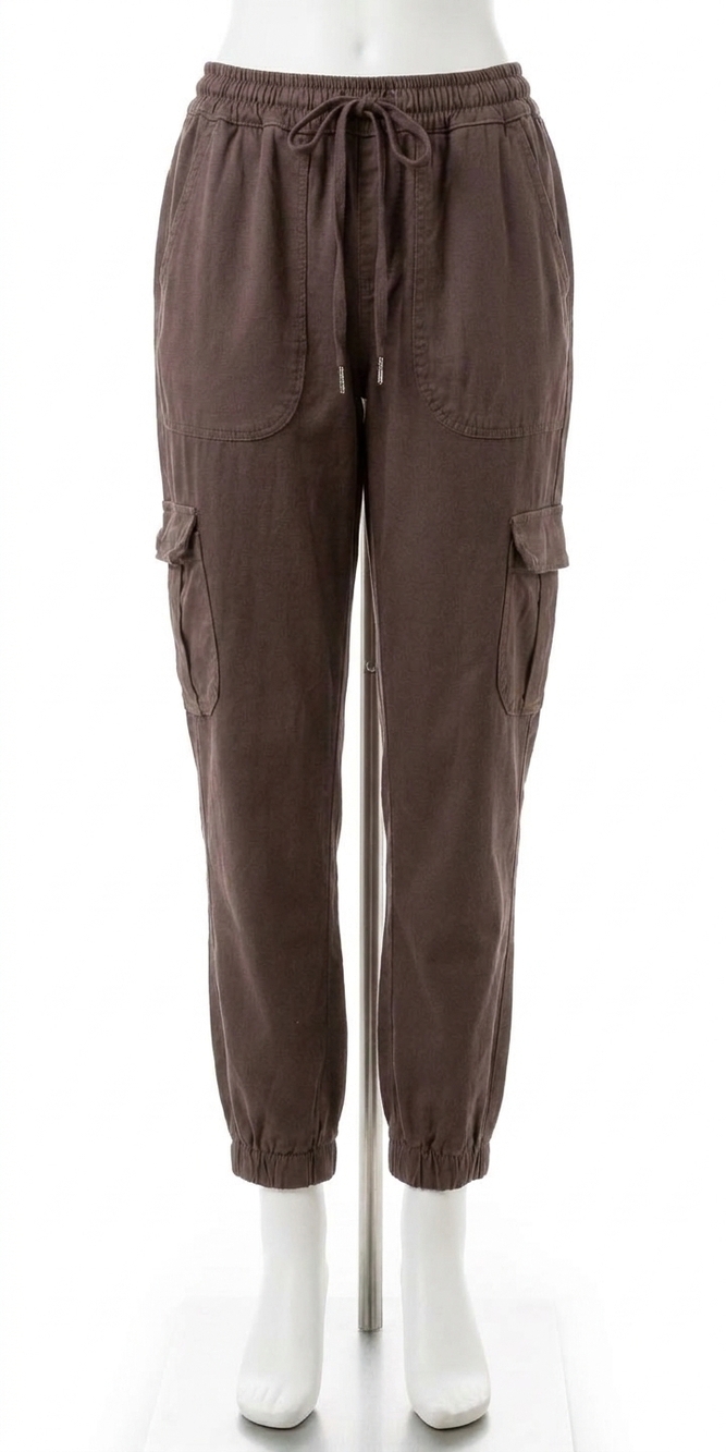 NEW GIGI MODA cargo jogger pants in chocolate